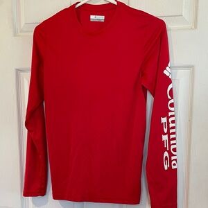 Columbia PFG Large (14-16) Red Long Sleeve Tee for kids